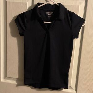Nautica Solid Navy Polo Top